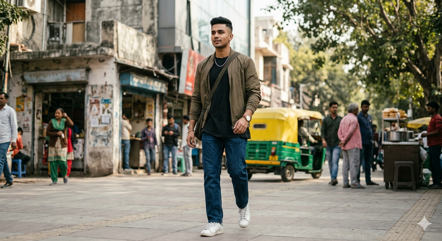 men casual sneakers outfit street style